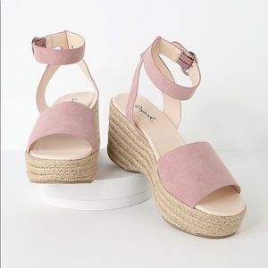 Elyse Desert Rose Suede Platform Espadrille Sandal